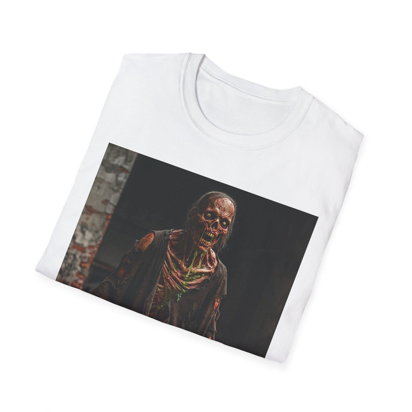 Apocalyptic Portrait Tee, bold, decaying zombie graphic