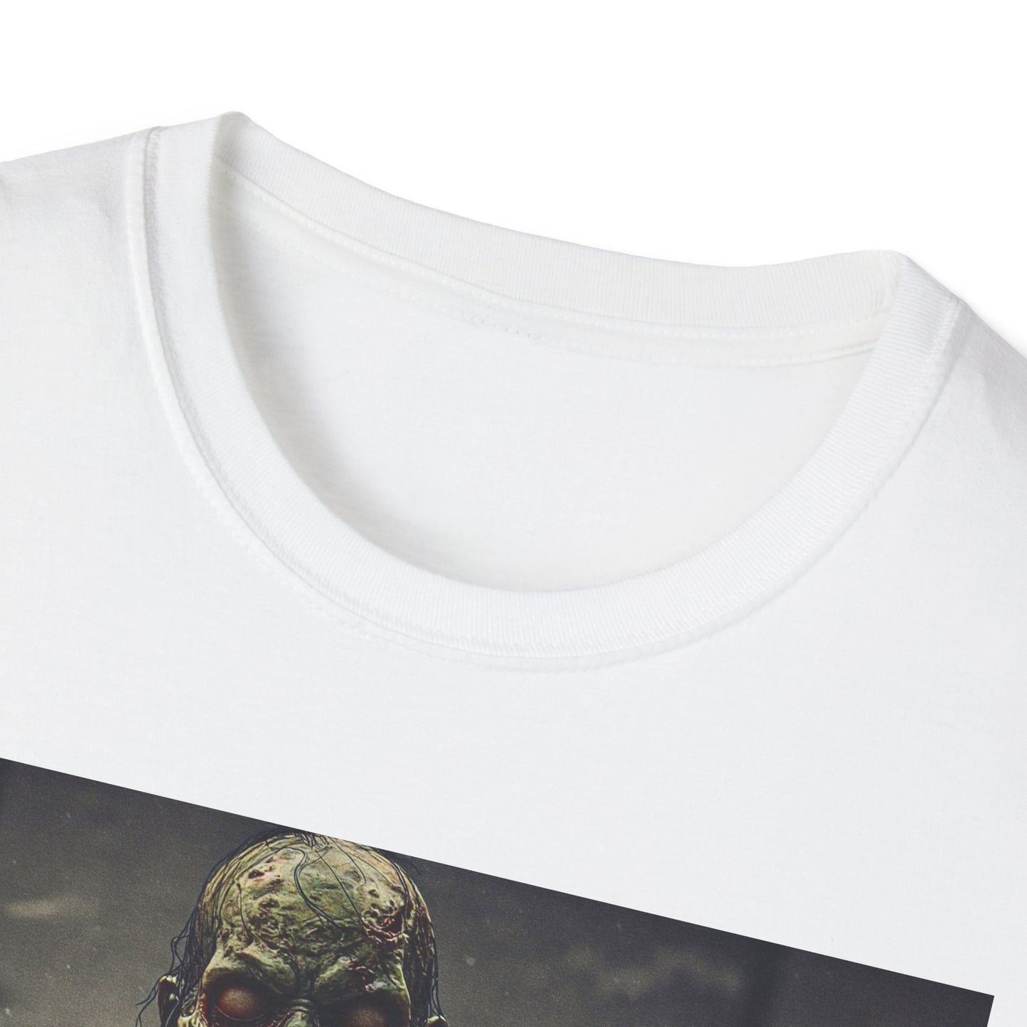 Apocalyptic Portrait Tee, bold, decaying zombie graphic