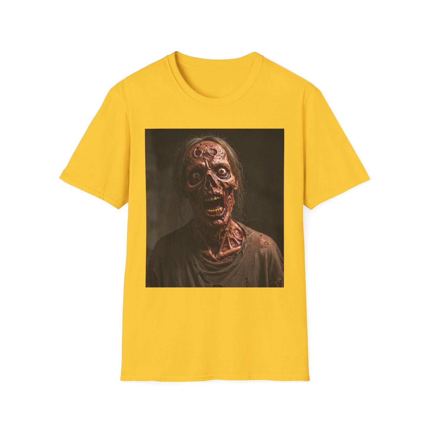 Apocalyptic Portrait Tee, bold, decaying zombie graphic