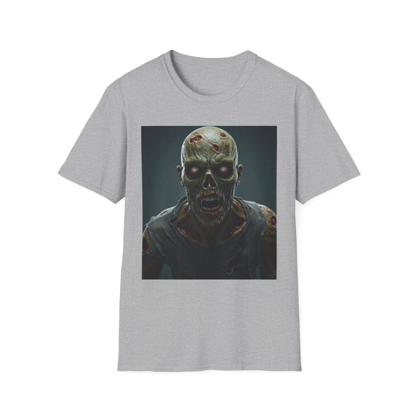 Apocalyptic Portrait Tee, bold, decaying zombie graphic