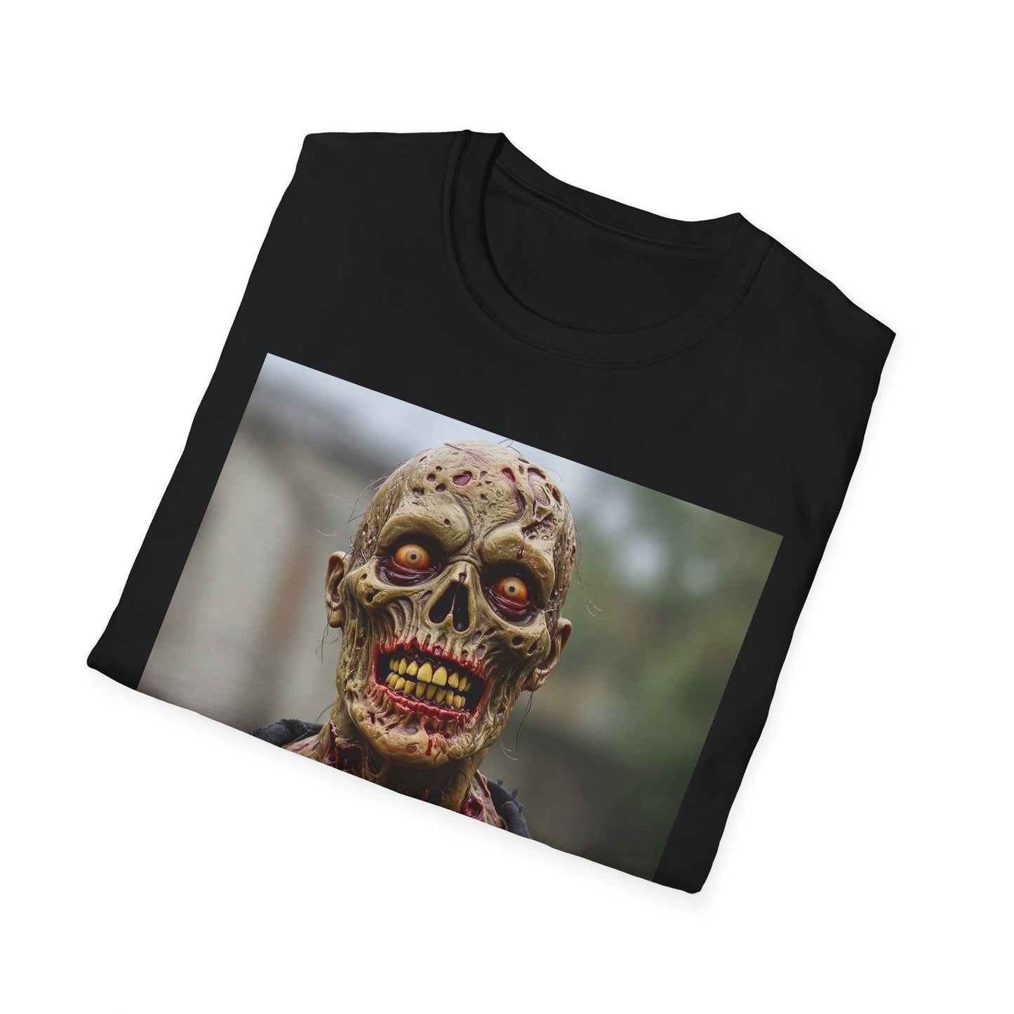 Apocalyptic Portrait Tee, bold, decaying zombie graphic