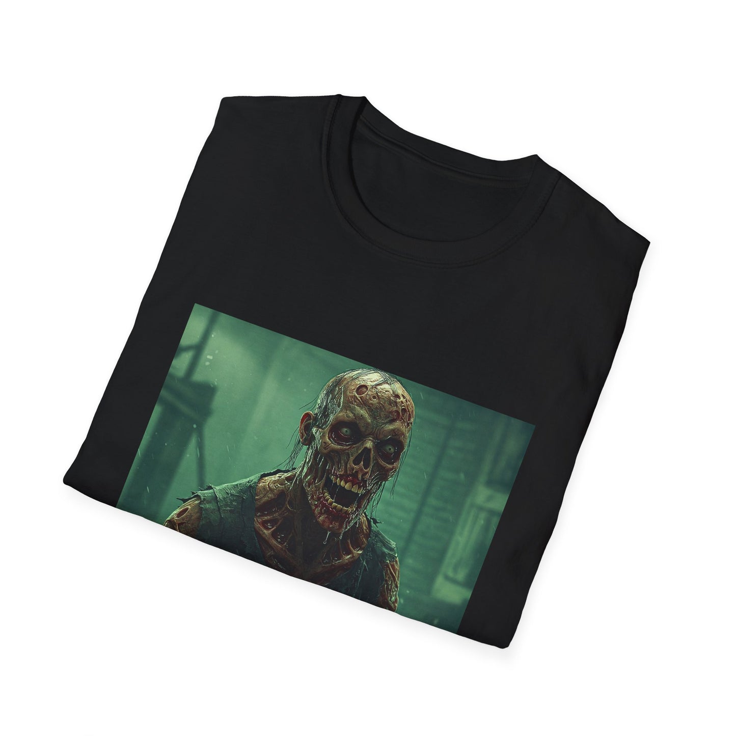 Apocalyptic Portrait Tee, bold, decaying zombie graphic