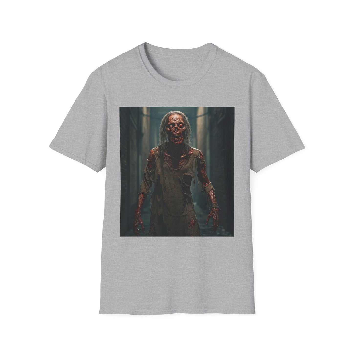 Apocalyptic Portrait Tee, bold, decaying zombie graphic