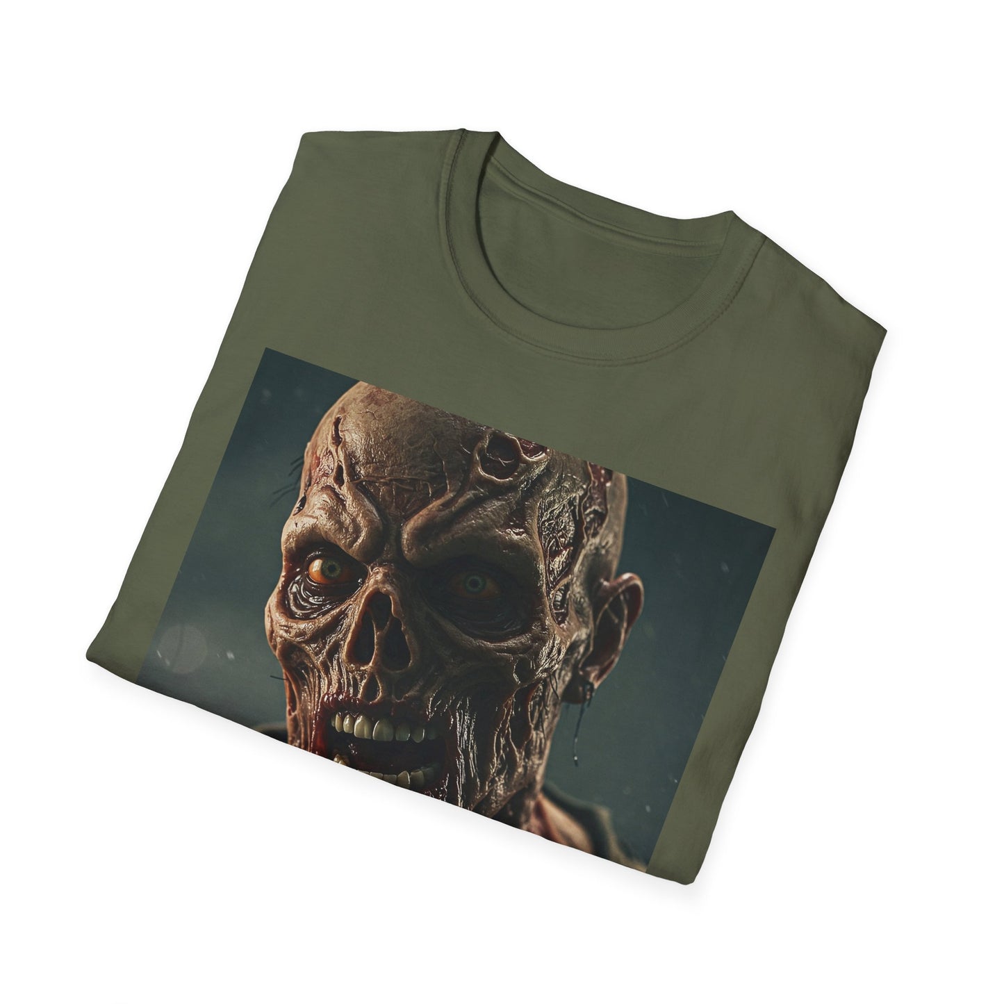 Apocalyptic Portrait Tee, bold, decaying zombie graphic