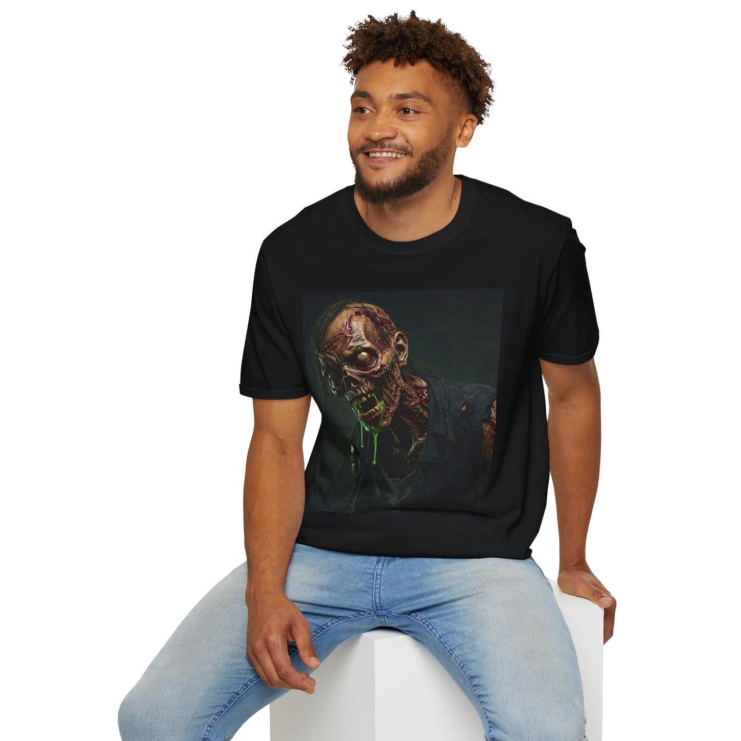 Graphic Zombie Unisex Softstyle T-Shirt - Perfect for Horror Fans and Halloween