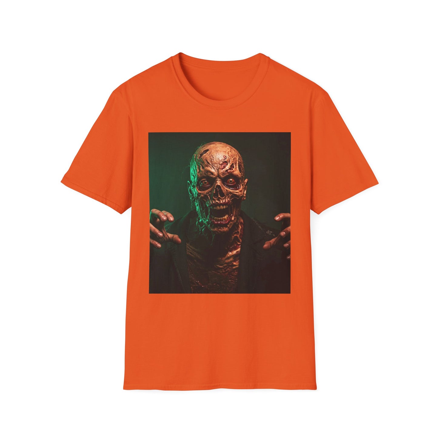 Horror-Themed Apocalyptic Portrait Tee, bold, decaying zombie graphic