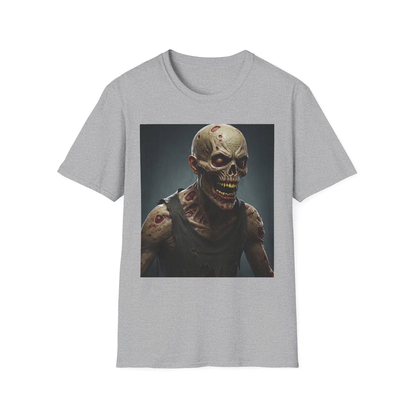 Apocalyptic Portrait Tee, bold, decaying zombie graphic