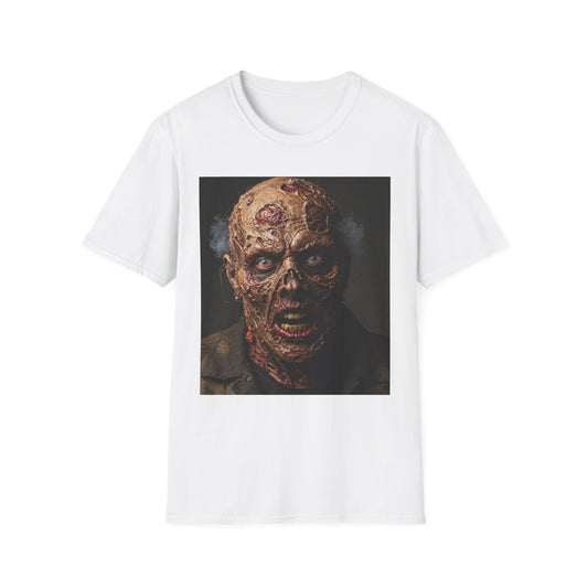 Apocalyptic Portrait Tee, bold, decaying zombie graphic