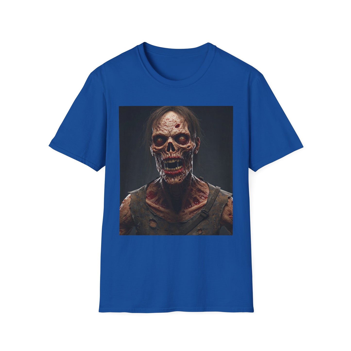 Terrifying Zombie Apocalyptic Portrait Tee, bold, decaying zombie graphic