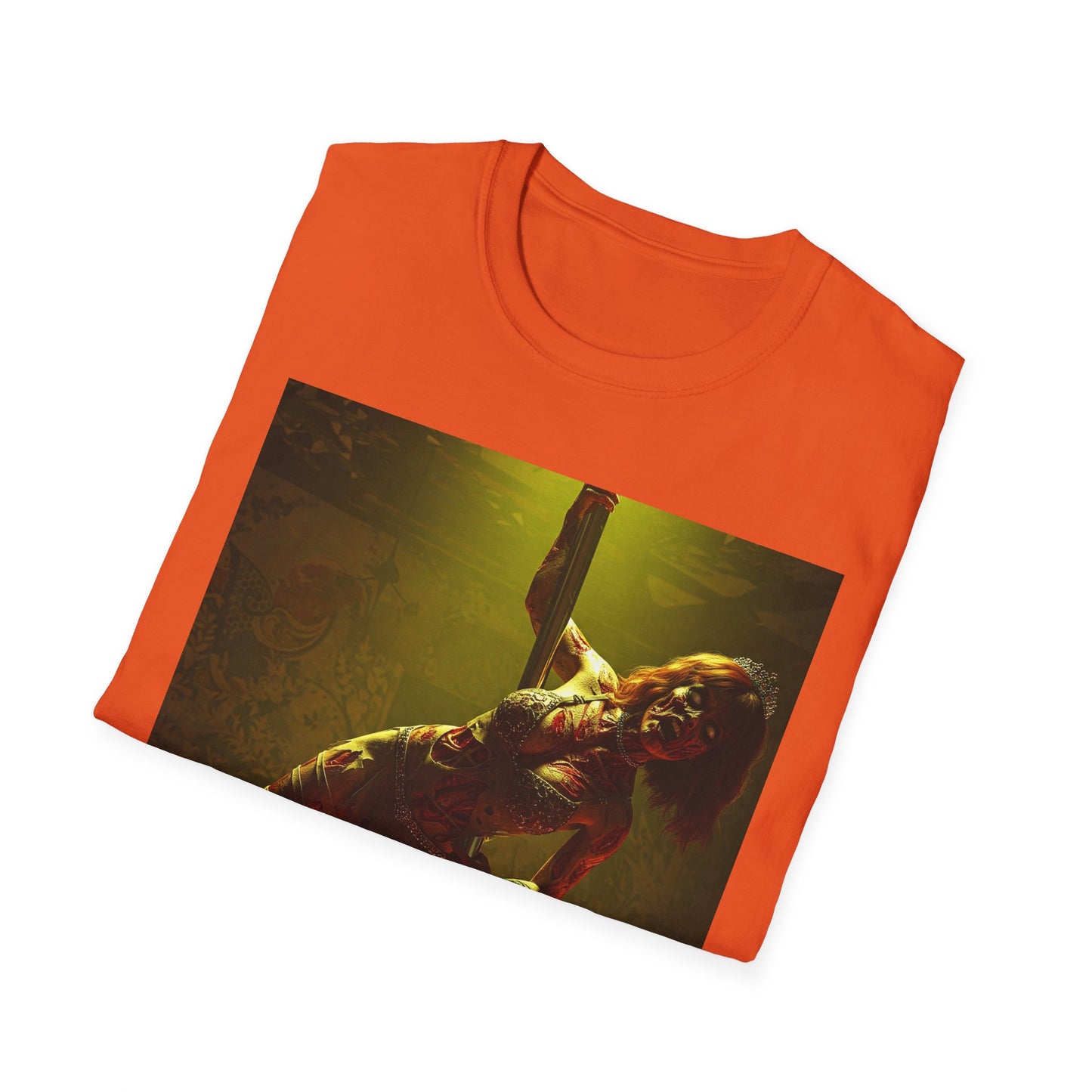 Vibrant Zombie Dance Apocalyptic Portrait Tee, bold, decaying zombie graphic