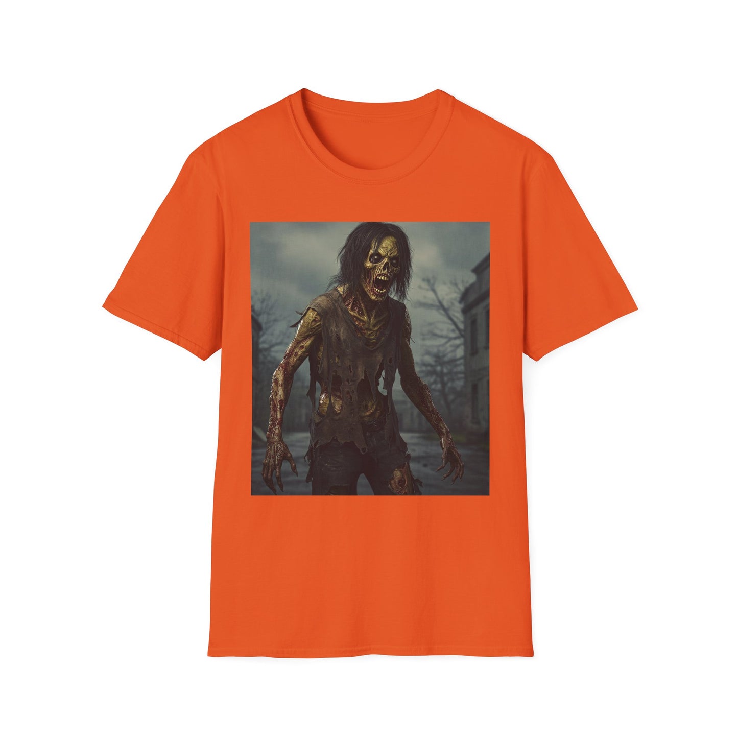 Apocalyptic Portrait Tee, bold, decaying zombie graphic