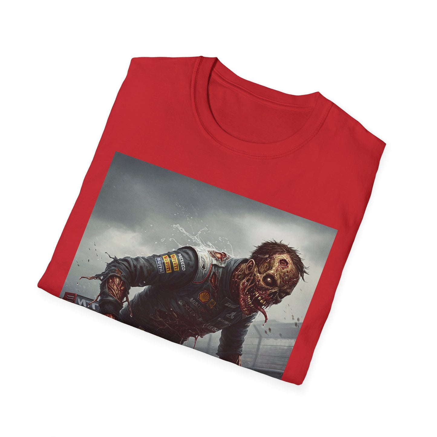 Zombie Racing Unisex Softstyle T-Shirt - Horror Meets Motorsport