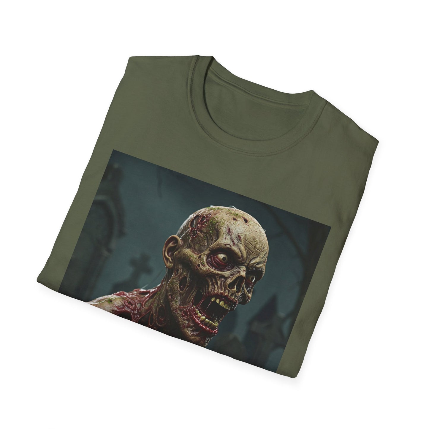 Creepy Zombie Graphic Unisex Softstyle T-Shirt