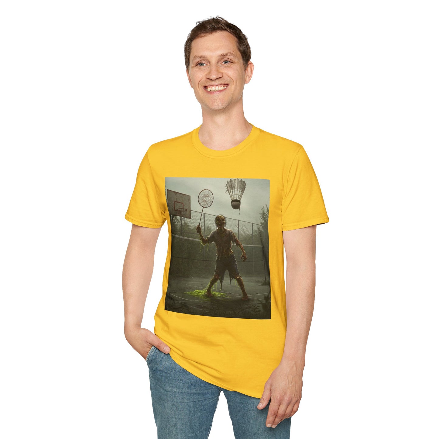 Zombie Badminton Enthusiast Unisex Softstyle T-Shirt