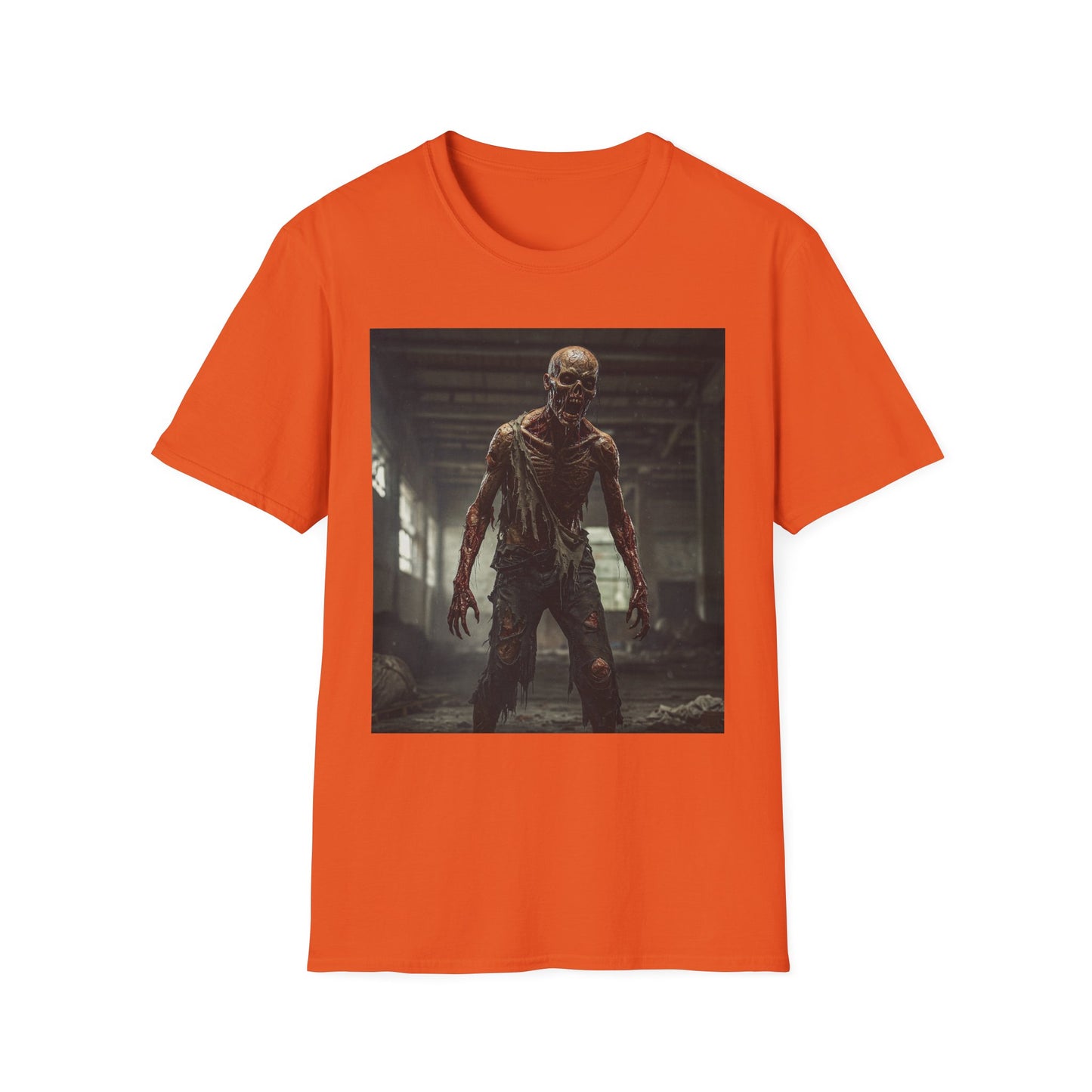 Zombie Graphic Unisex Softstyle T-Shirt - Perfect for Halloween and Horror Fans