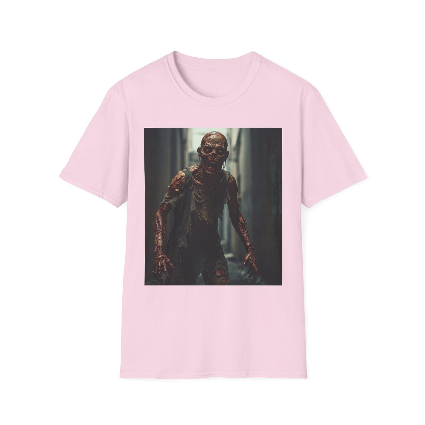 Zombie Graphic Unisex Softstyle T-Shirt - Perfect for Halloween & Horror Fans