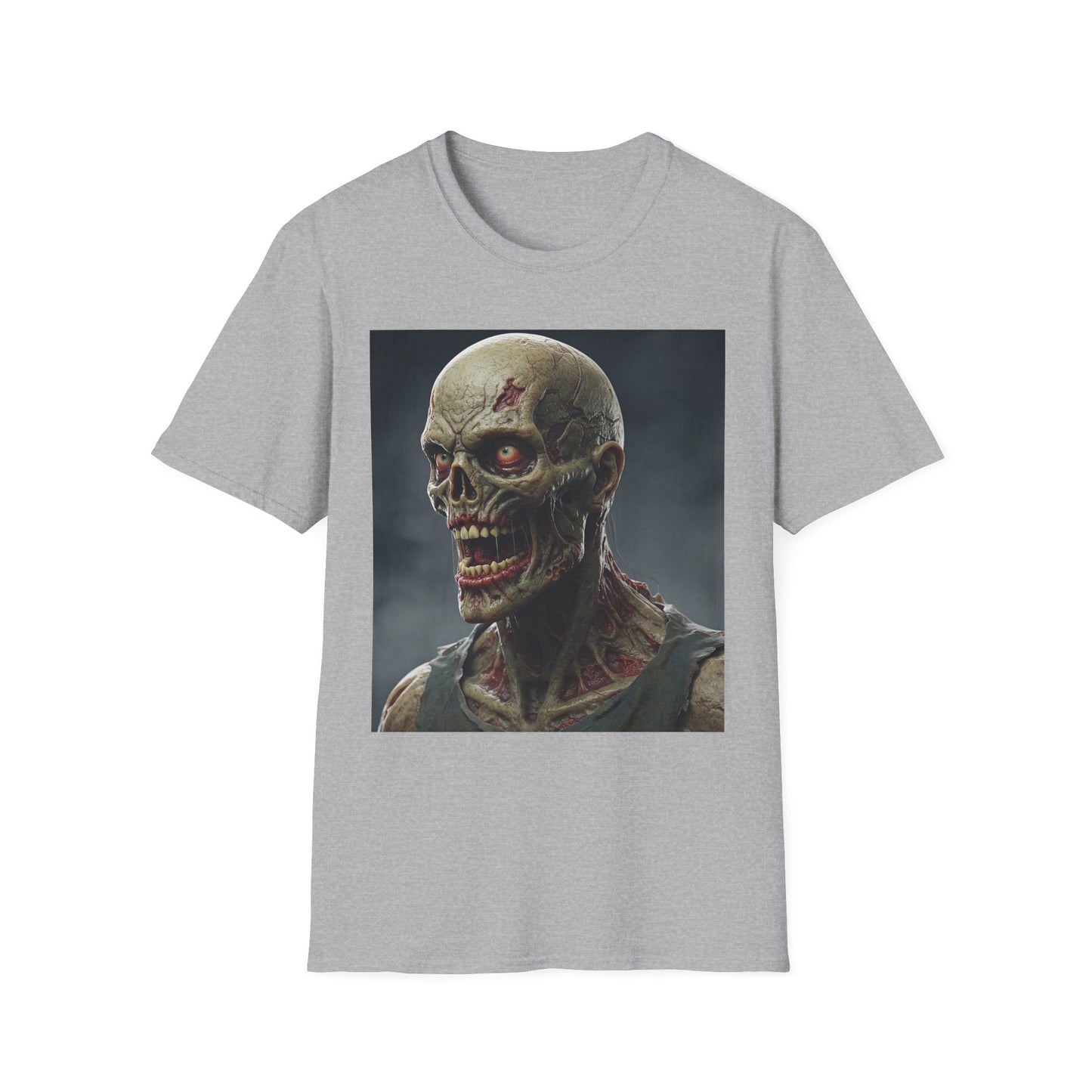 Apocalyptic Portrait Tee, bold, decaying zombie graphic