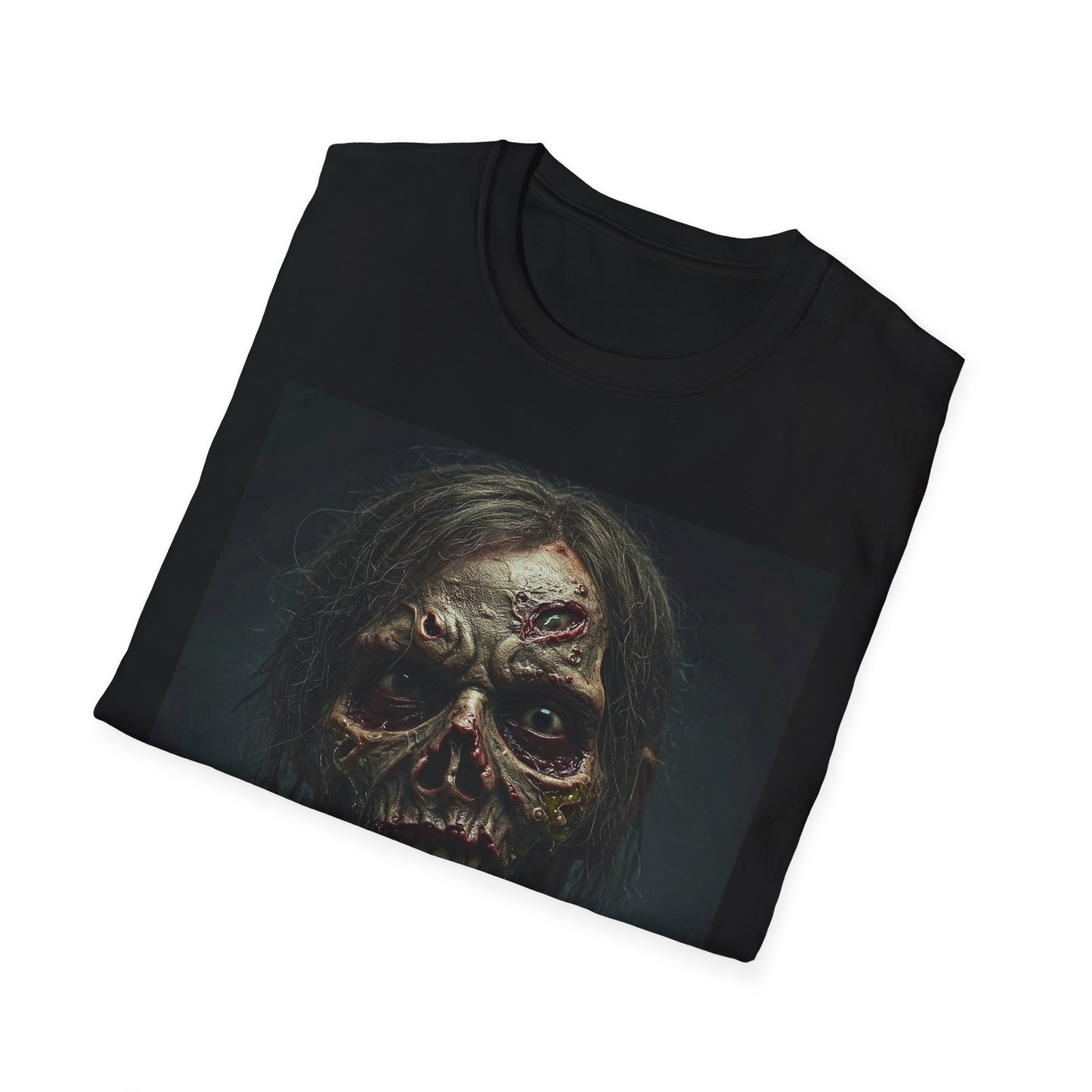 Apocalyptic Portrait Tee, bold, decaying zombie graphic