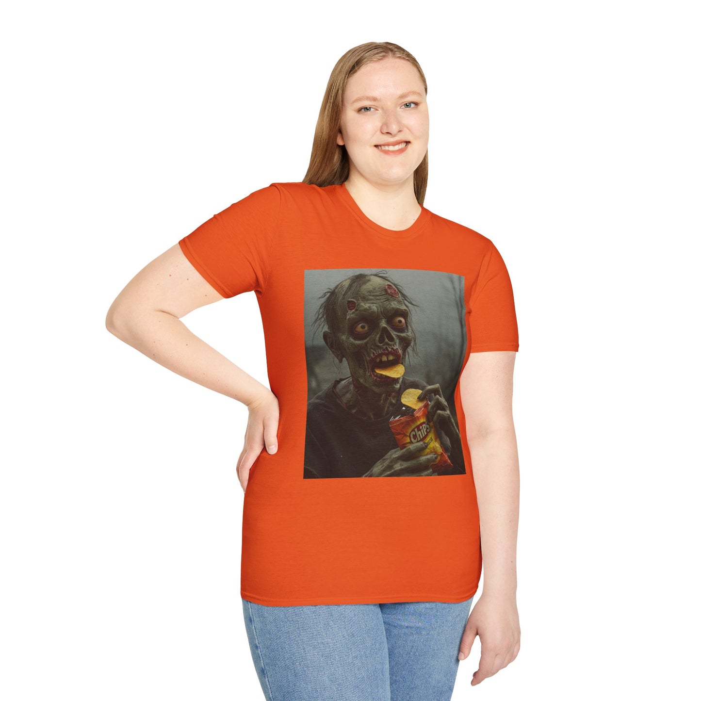 Zombie Snack Unisex Softstyle T-Shirt - Perfect for Horror Fans & Halloween