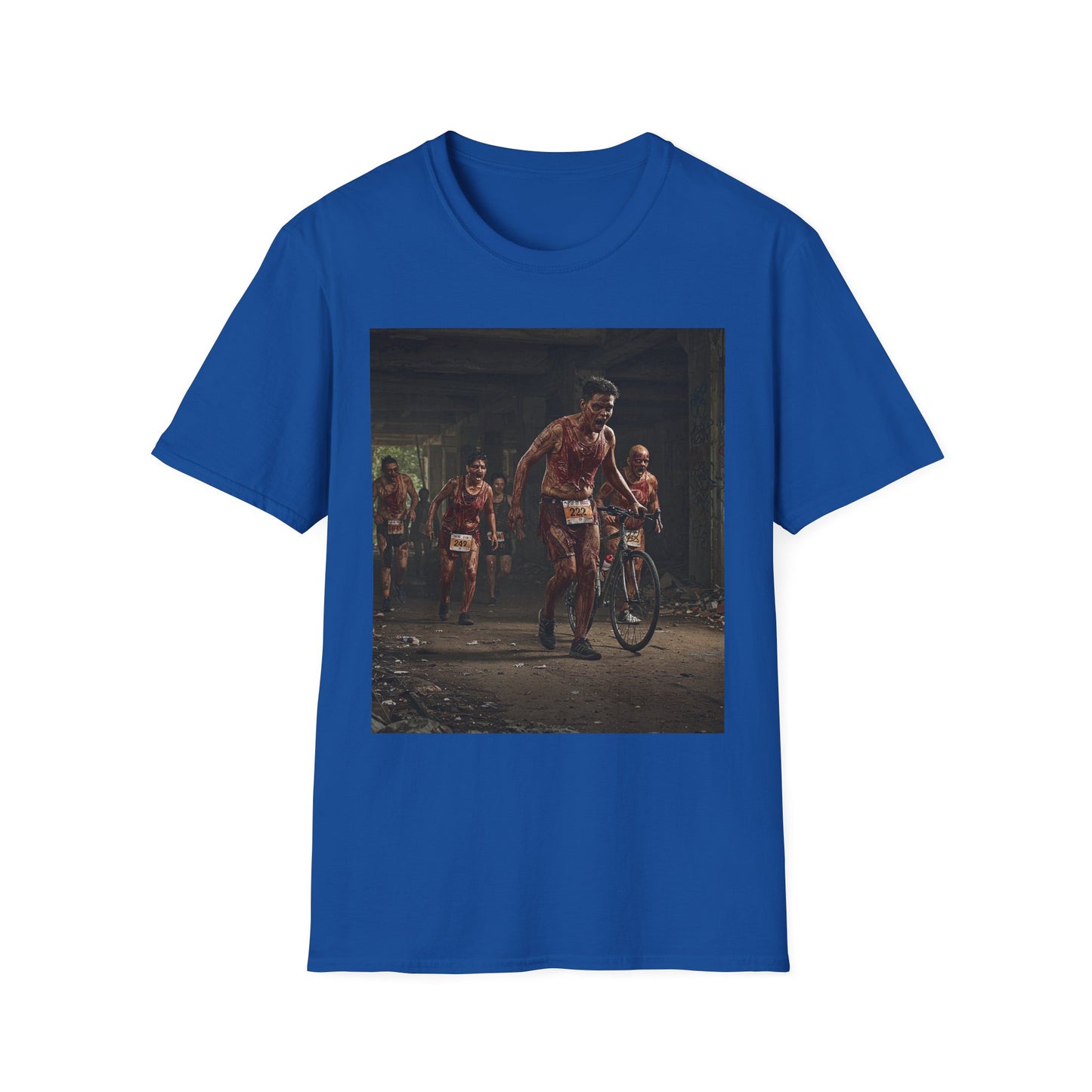 Zombie Run Unisex Softstyle T-Shirt - Perfect for Halloween and Fun Runs