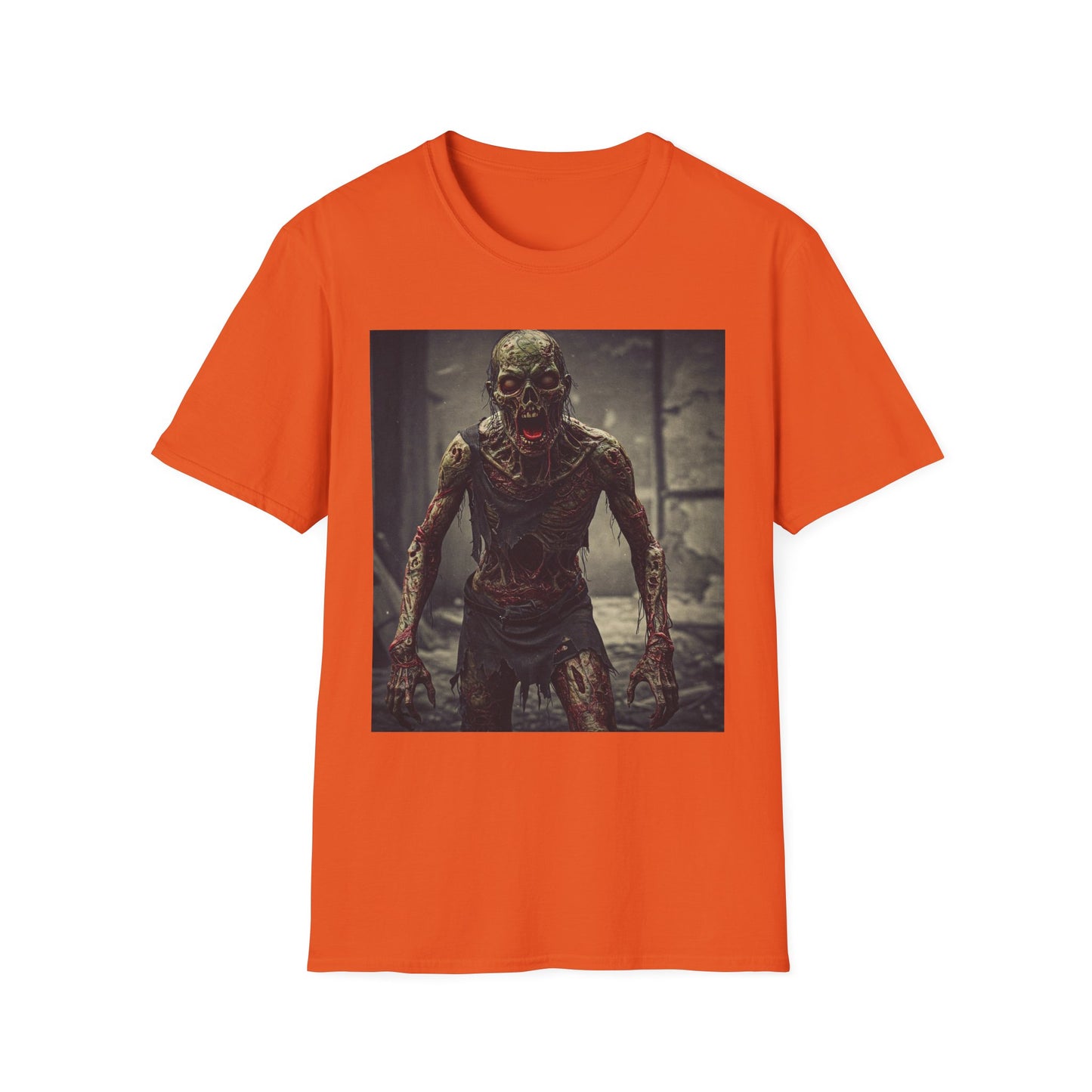 Apocalyptic Portrait Tee, bold, decaying zombie graphic