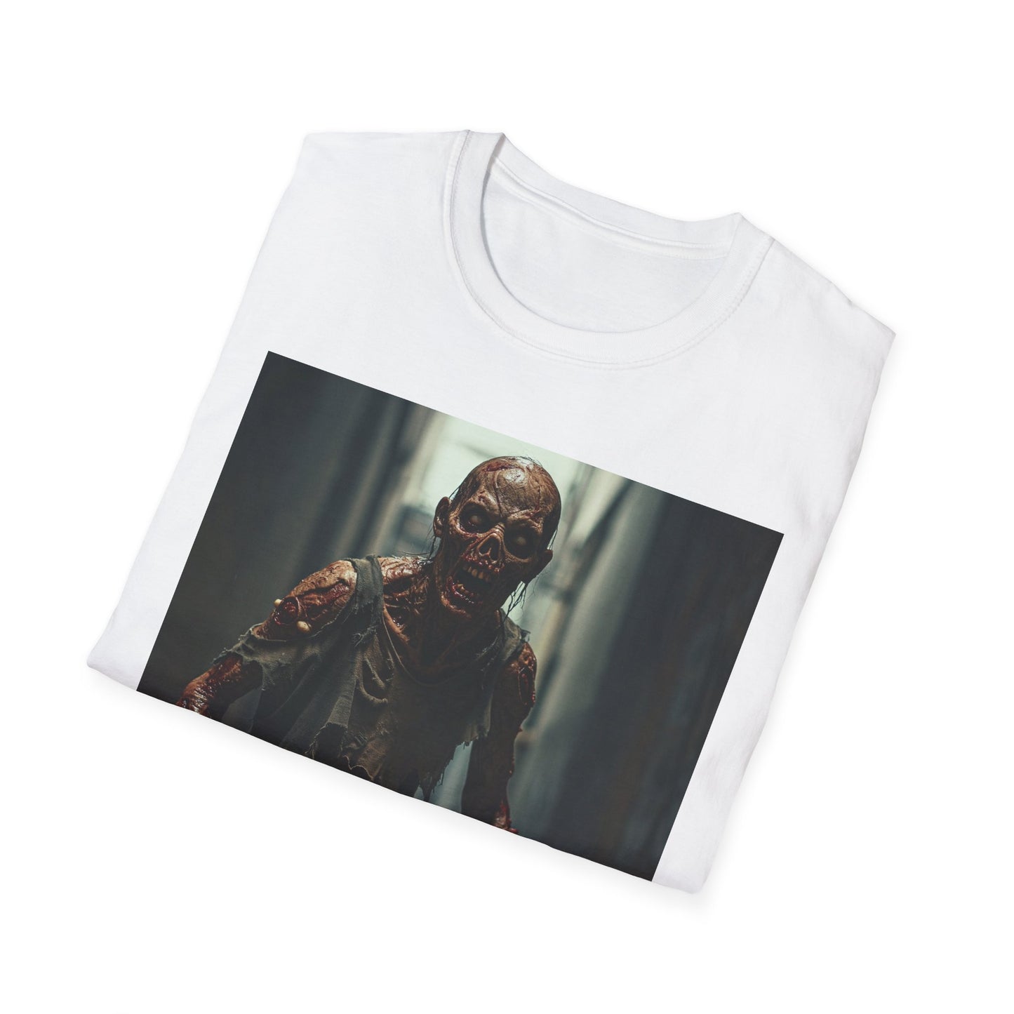 Zombie Graphic Unisex Softstyle T-Shirt - Perfect for Halloween & Horror Fans