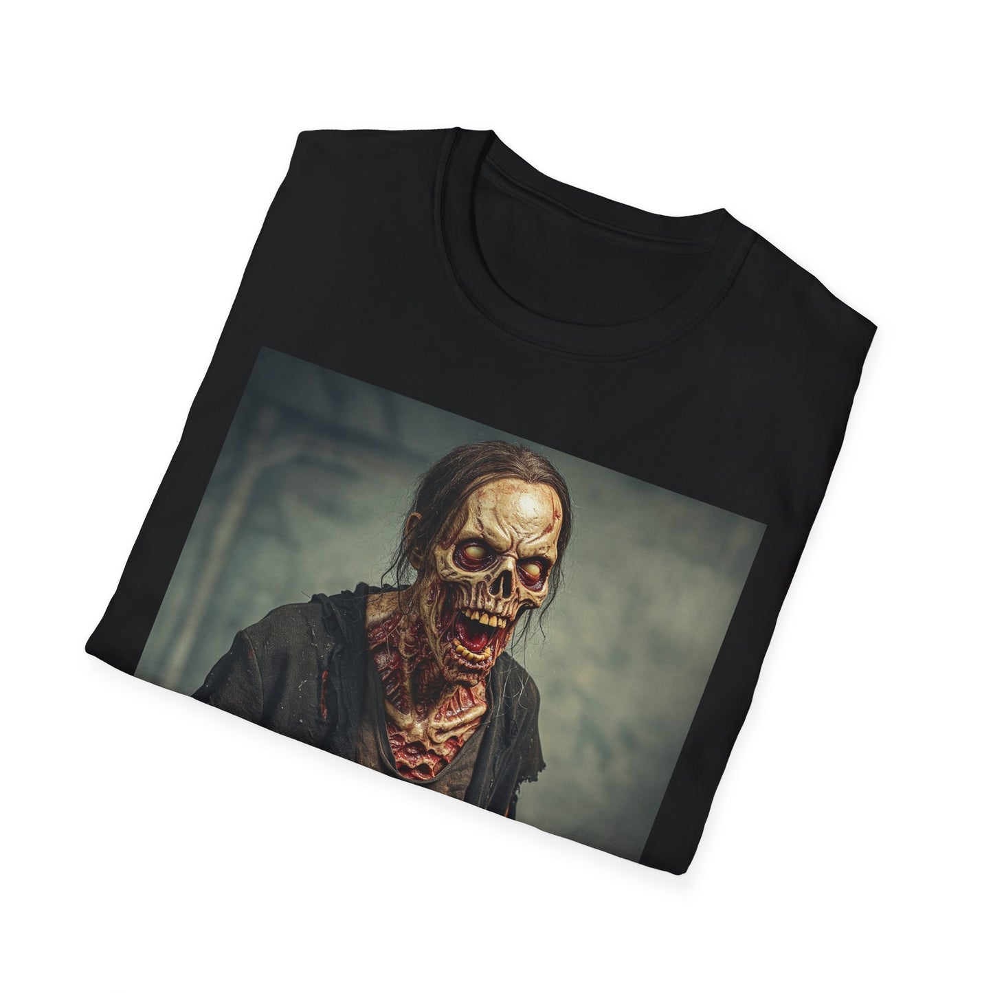 Apocalyptic Portrait Tee, bold, decaying zombie graphic