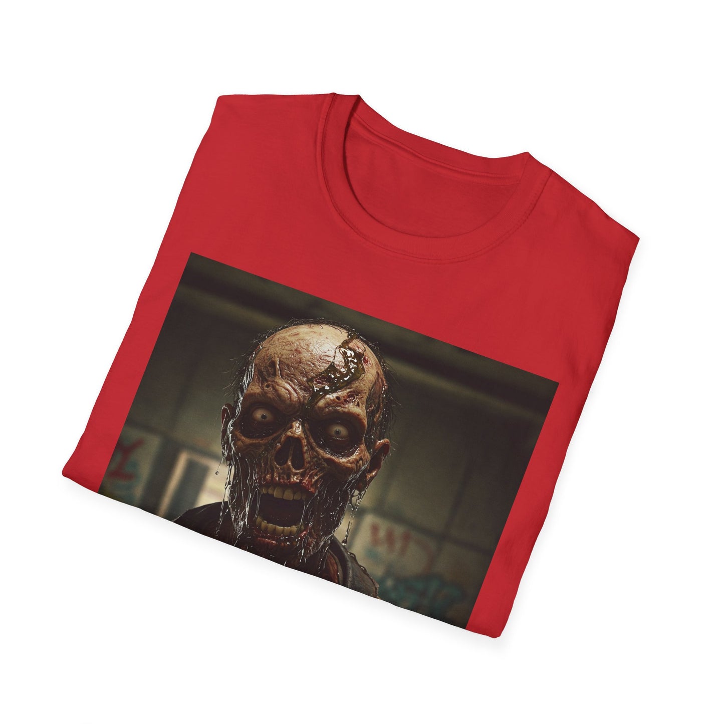 Apocalyptic Portrait Tee, bold, decaying zombie graphic