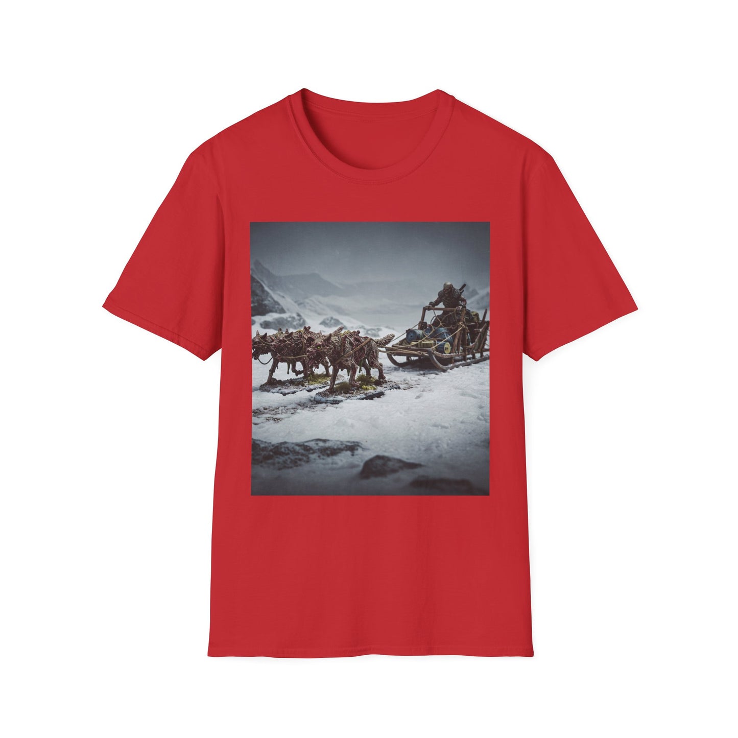 Adventure Awaits Unisex Softstyle T-Shirt - Mountain Trekking Design