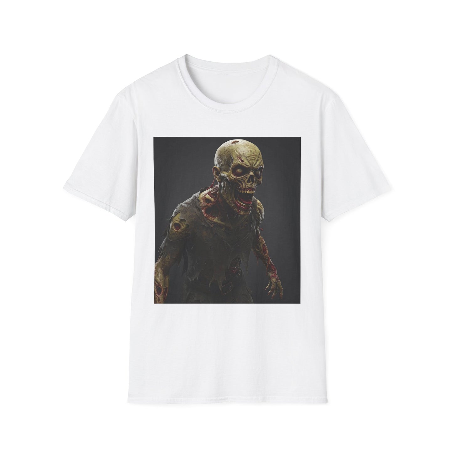 Zombie Graphic Unisex Softstyle T-Shirt - Perfect for Halloween and Horror Fans