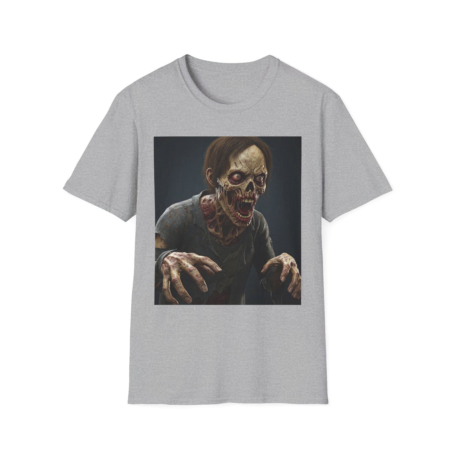 Apocalyptic Portrait Tee, bold, decaying zombie graphic