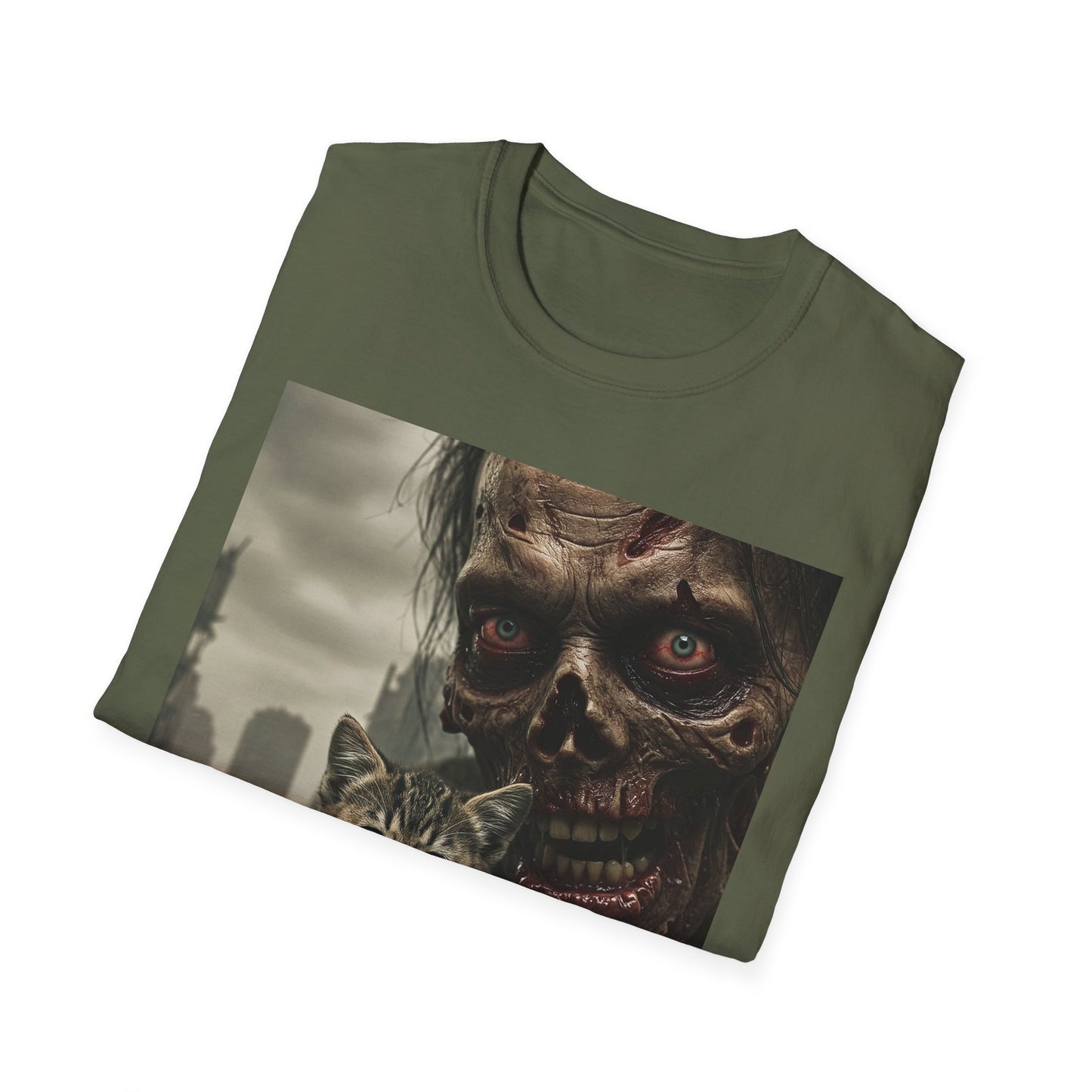 Apocalyptic Portrait Tee, bold, decaying zombie graphic