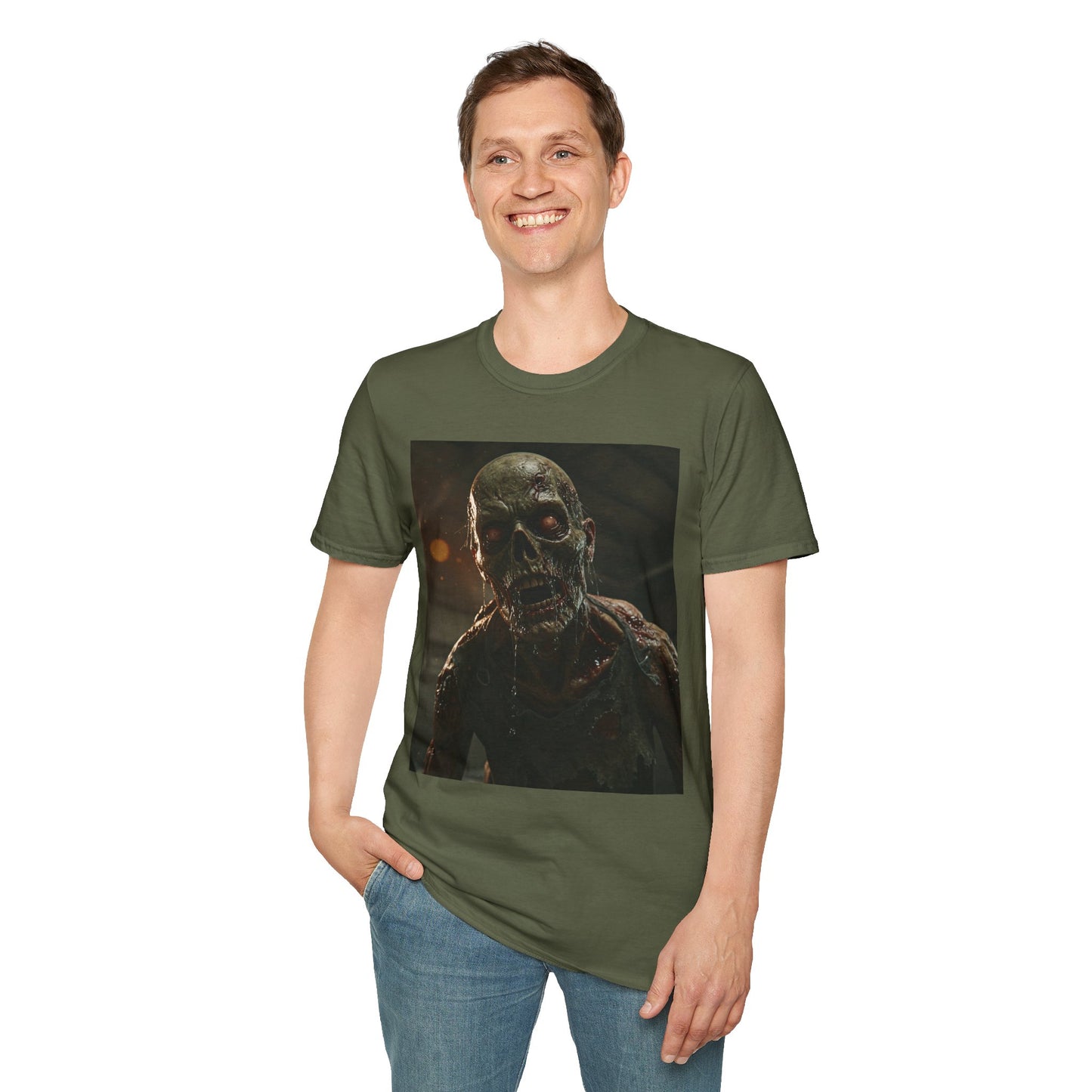 Unisex Zombie Graphic Softstyle T-Shirt | Perfect for Halloween & Horror Fans