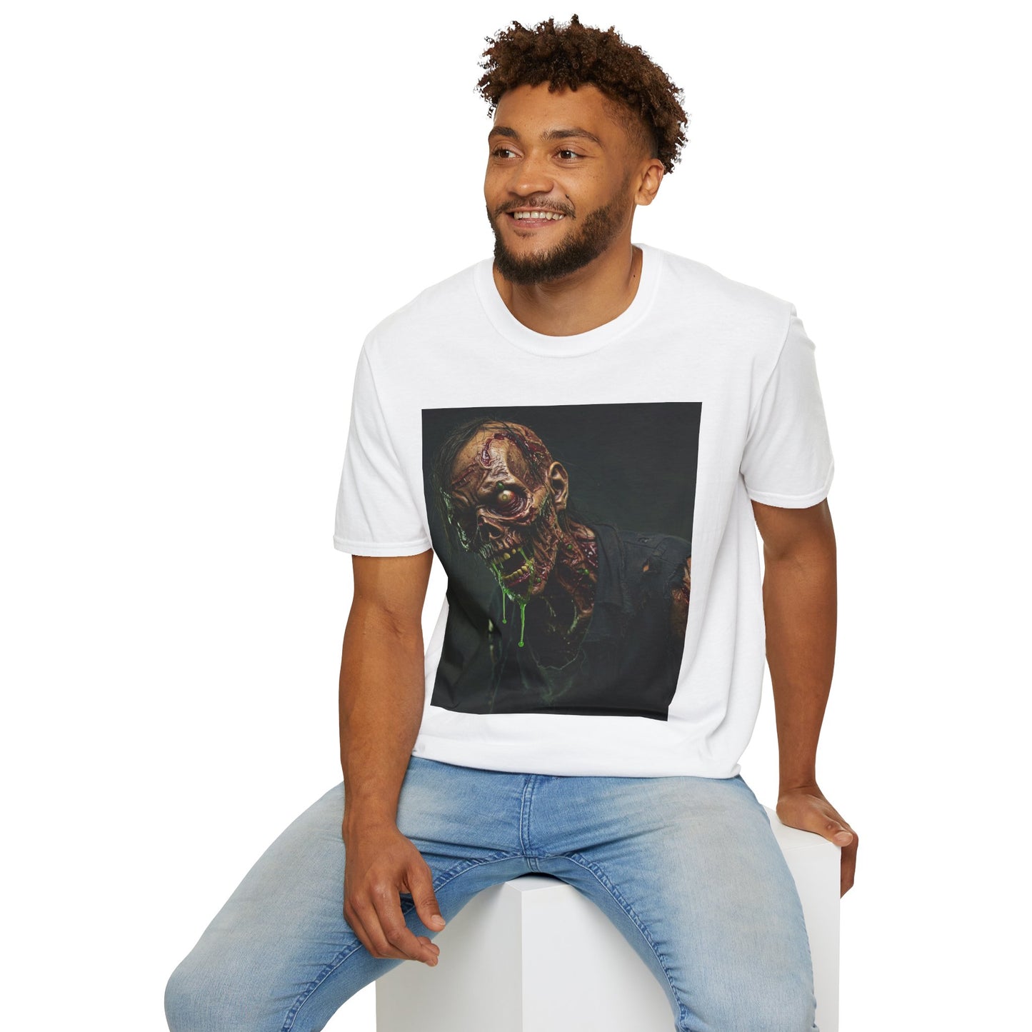 Graphic Zombie Unisex Softstyle T-Shirt - Perfect for Horror Fans and Halloween