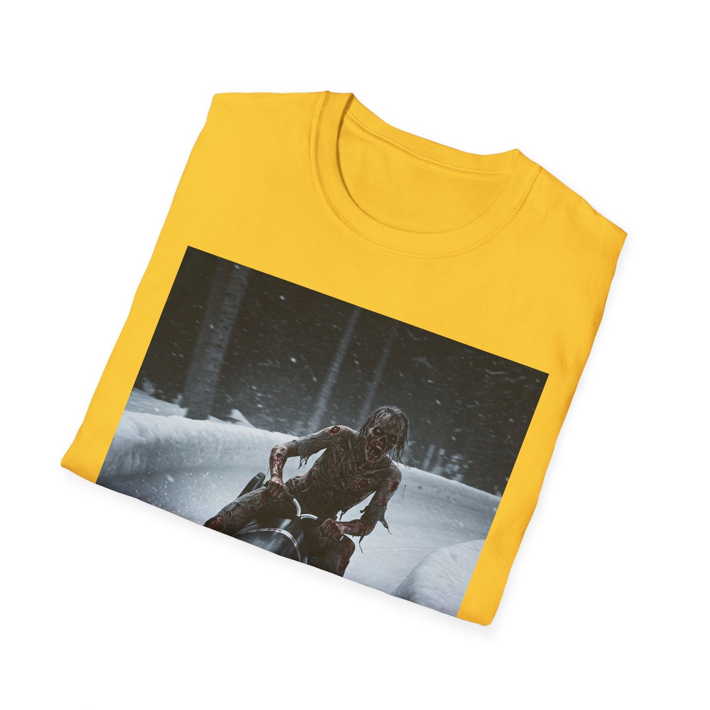 Winter Adventure Unisex Softstyle T-Shirt - Snowmobiling Graphic Tee