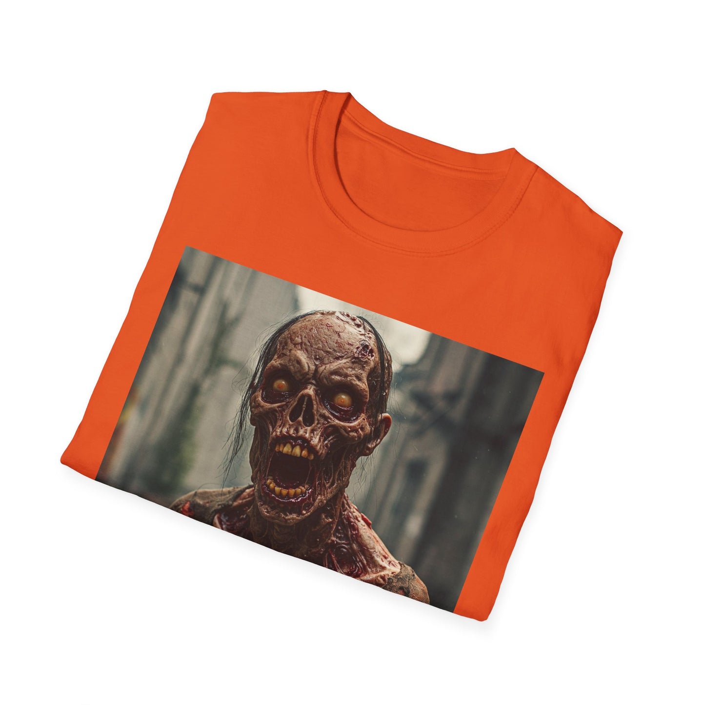 Apocalyptic Portrait Tee, bold, decaying zombie graphic