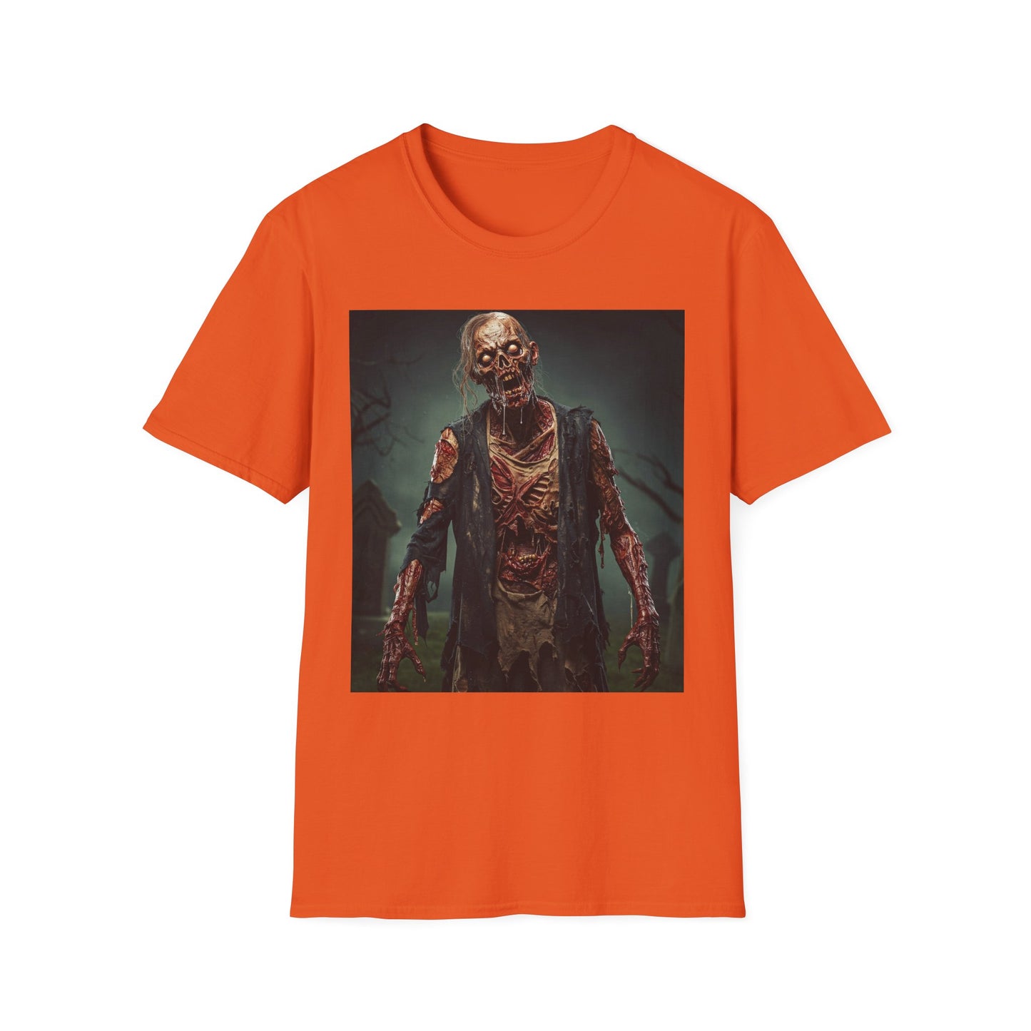 Apocalyptic Portrait Tee, bold, decaying zombie graphic