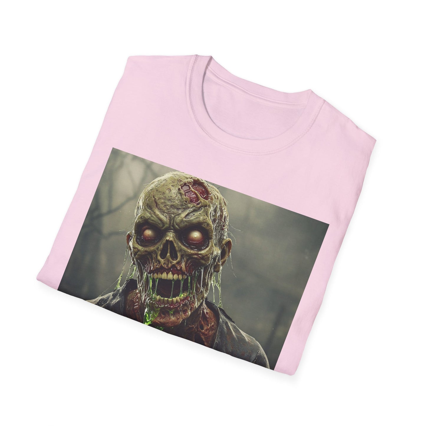 Unisex Softstyle Zombie Graphic T-Shirt - Perfect for Halloween and Horror Fans