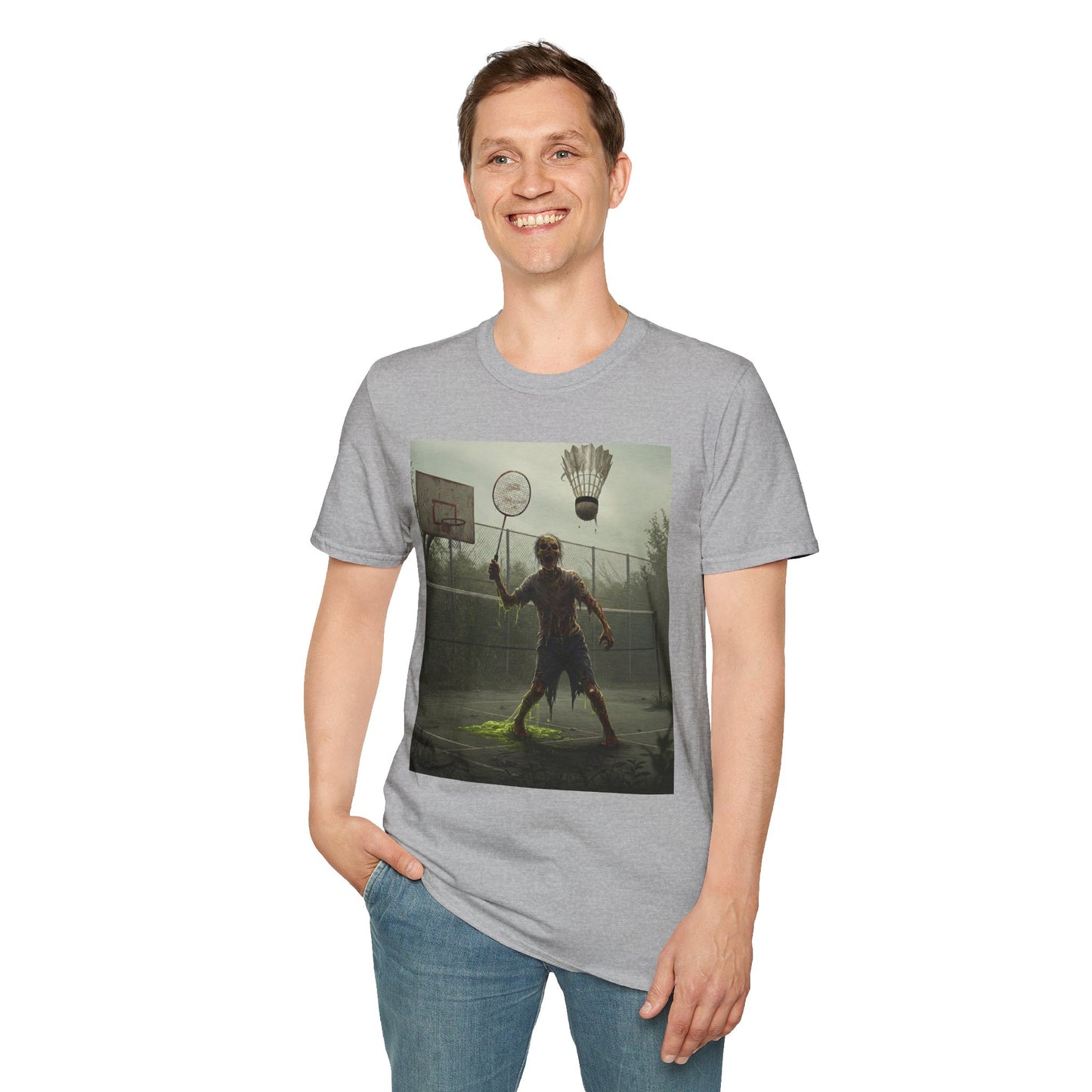 Zombie Badminton Enthusiast Unisex Softstyle T-Shirt