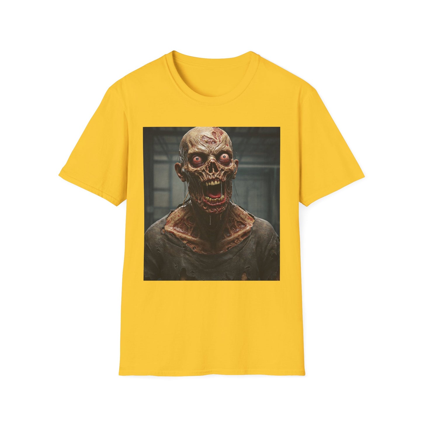 Apocalyptic Portrait Tee, bold, decaying zombie graphic