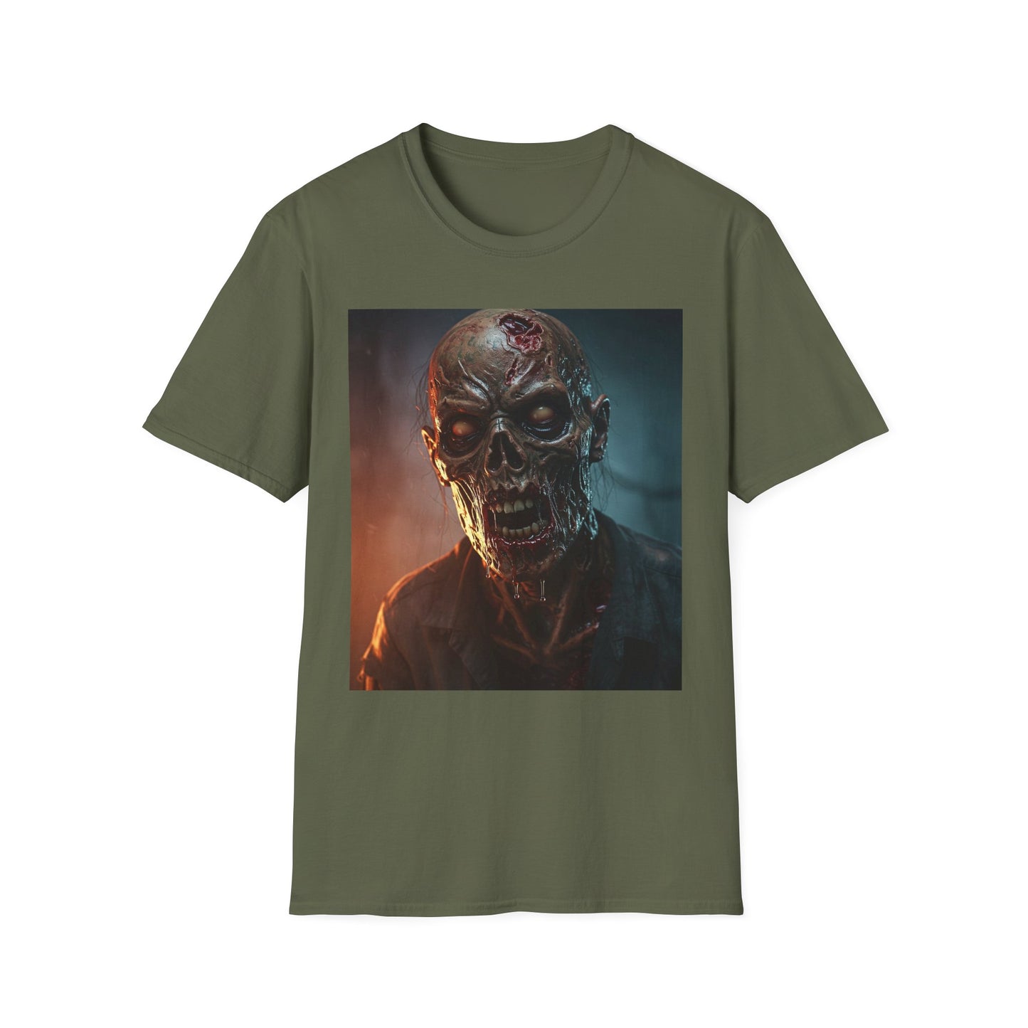 Apocalyptic Portrait Tee, bold, decaying zombie graphic