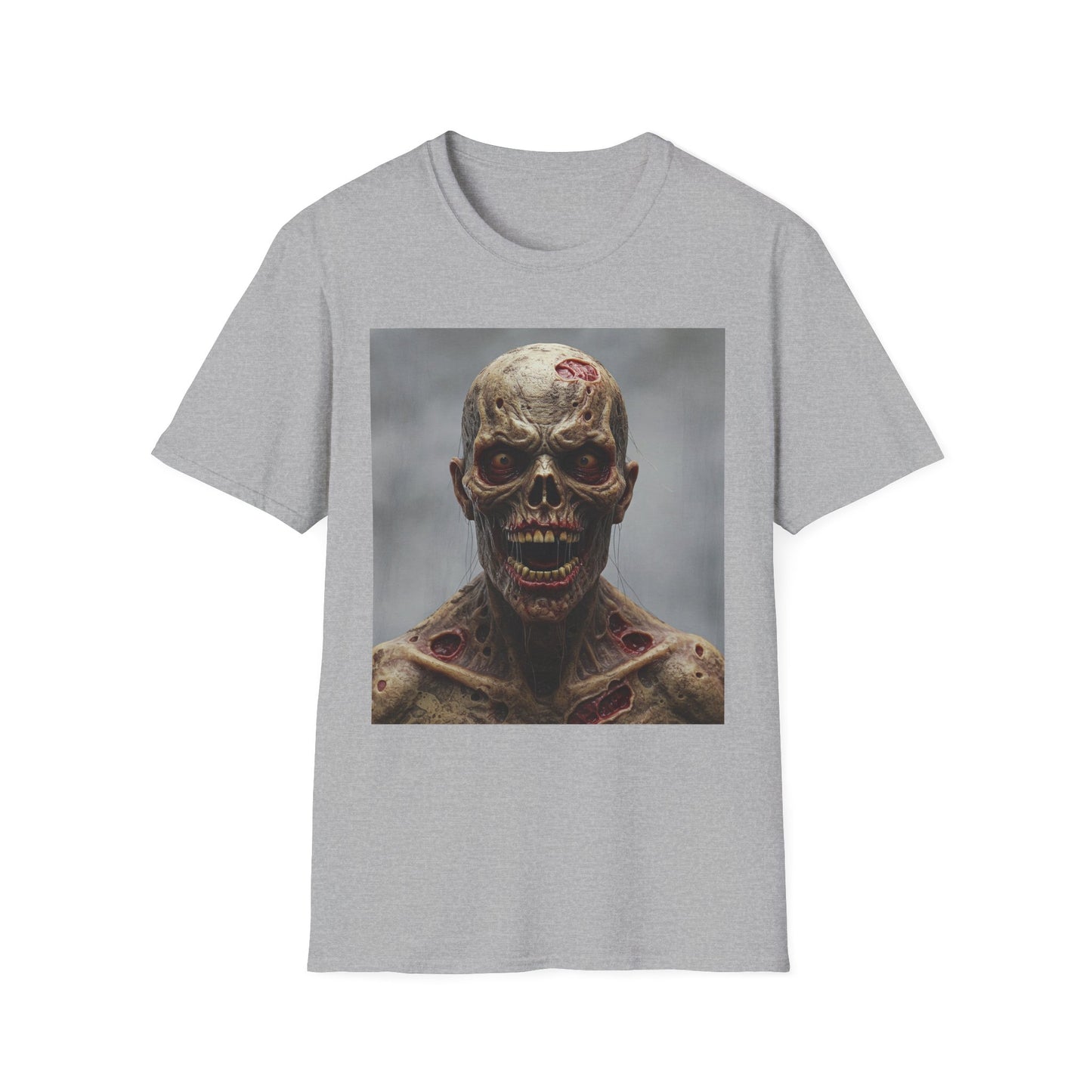 Apocalyptic Portrait Tee, bold, decaying zombie graphic