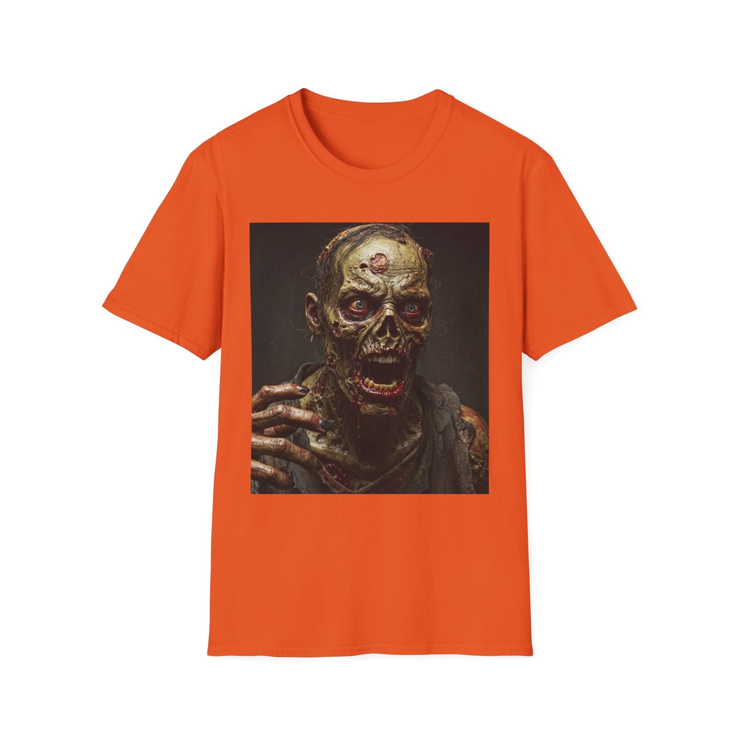 Apocalyptic Portrait Tee, bold, decaying zombie graphic