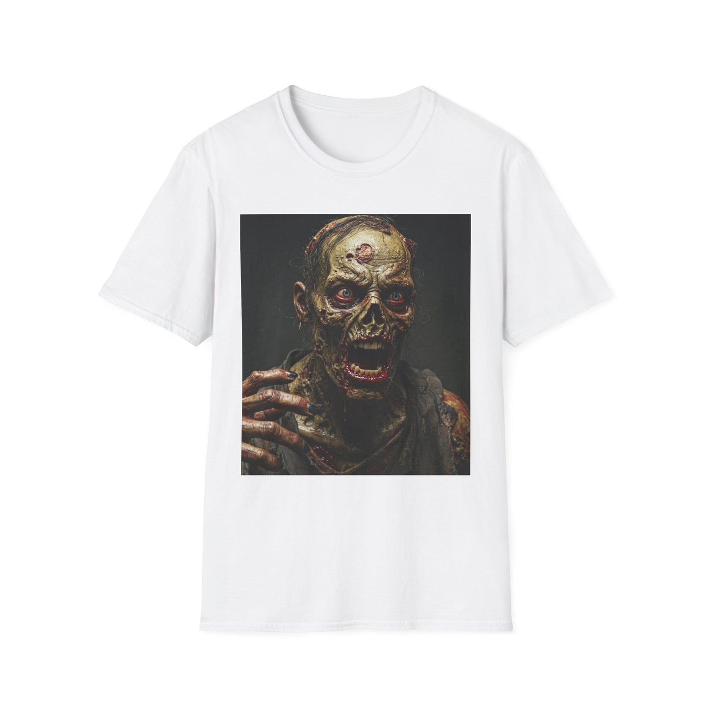 Apocalyptic Portrait Tee, bold, decaying zombie graphic