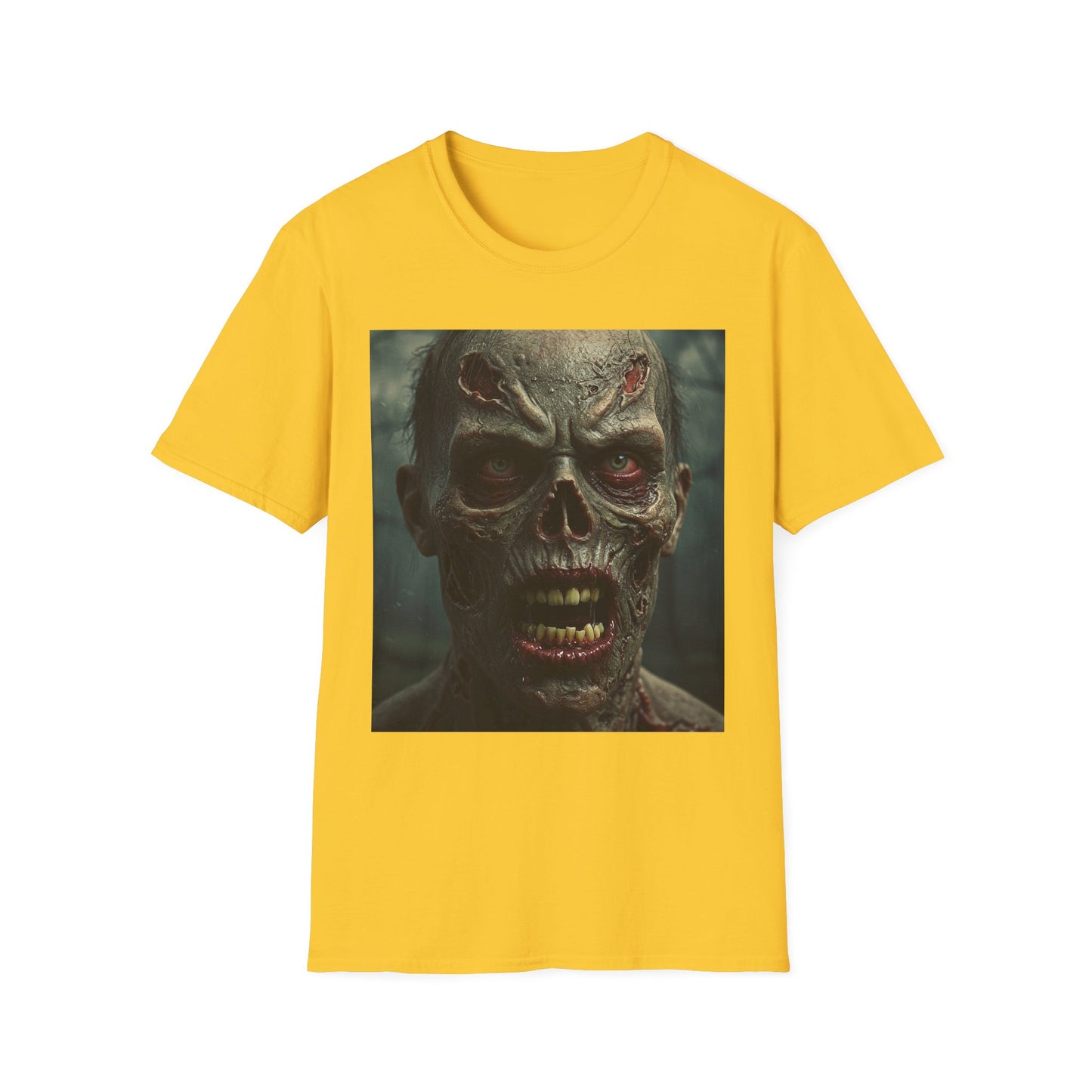 Apocalyptic Portrait Tee, bold, decaying zombie graphic