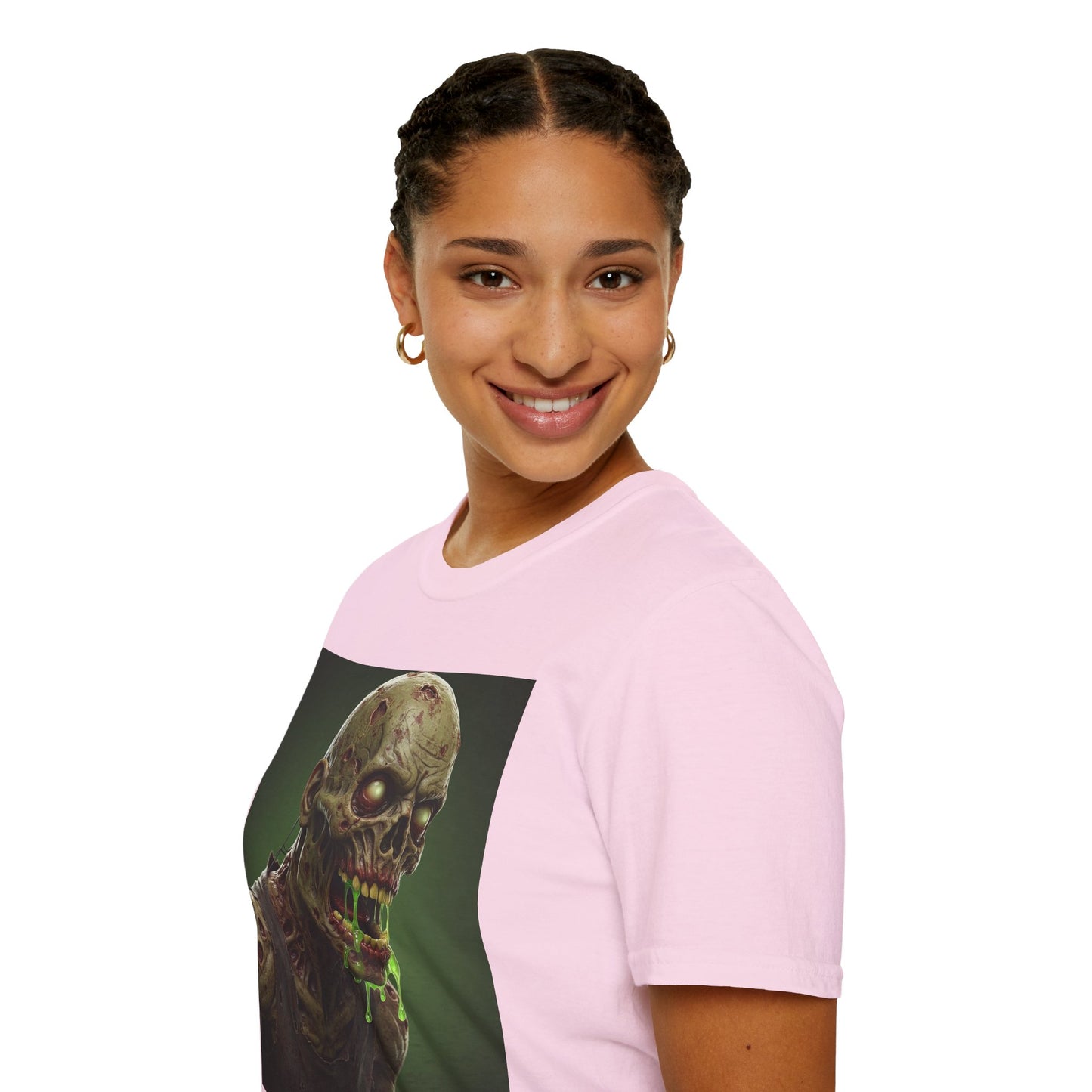 Zombie Graphic Unisex Softstyle T-Shirt - Perfect for Halloween and Horror Fans