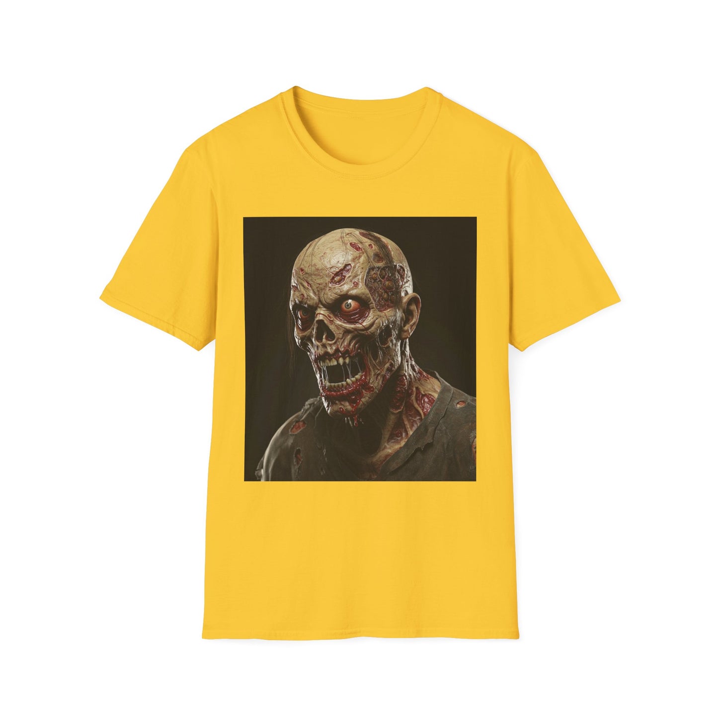 Apocalyptic Portrait Tee, bold, decaying zombie graphic