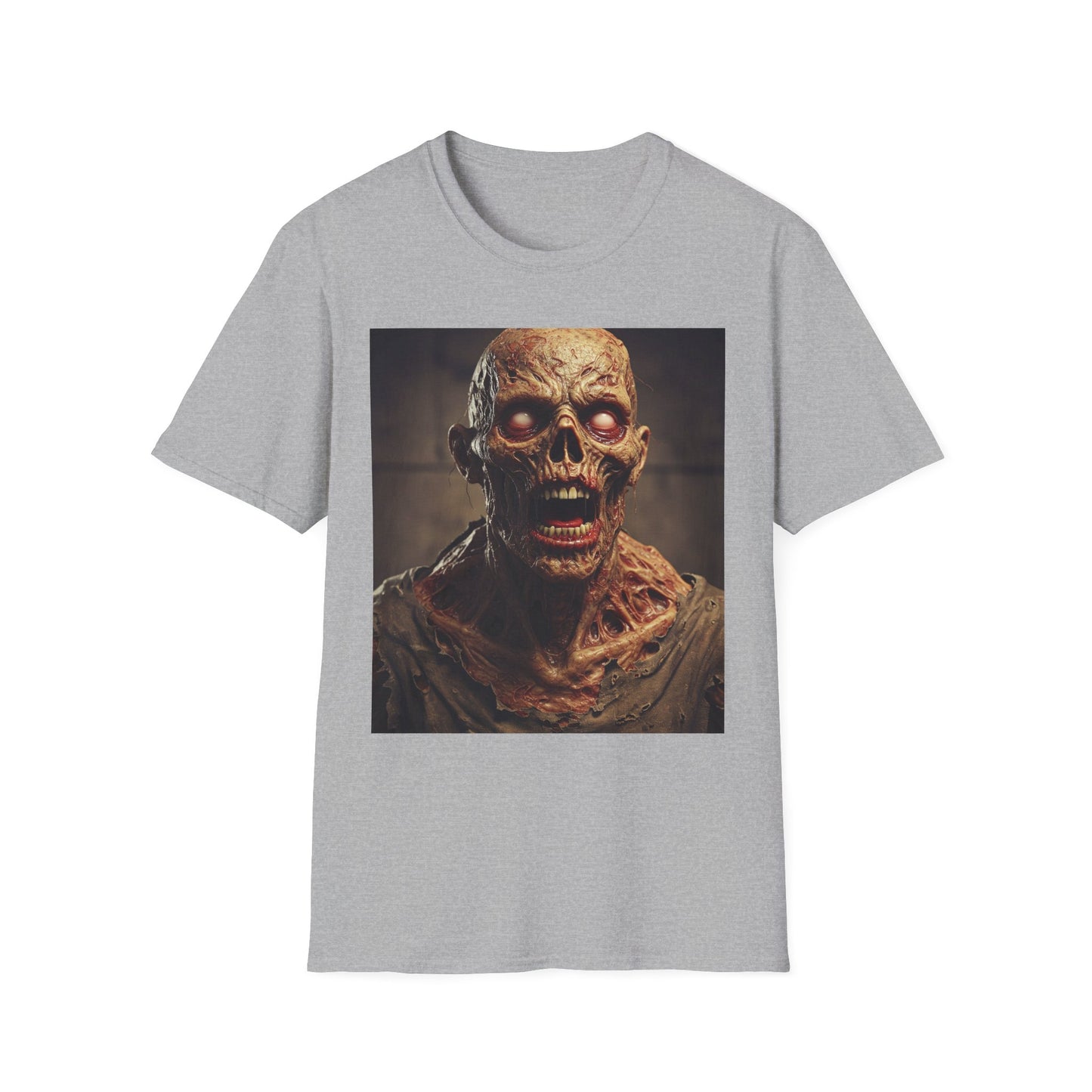 Apocalyptic Portrait Tee, bold, decaying zombie graphic