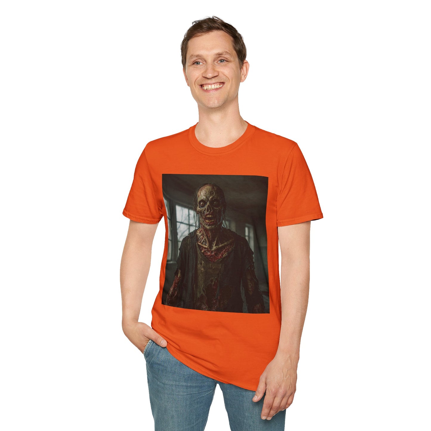 Apocalyptic Portrait Tee, bold, decaying zombie graphic