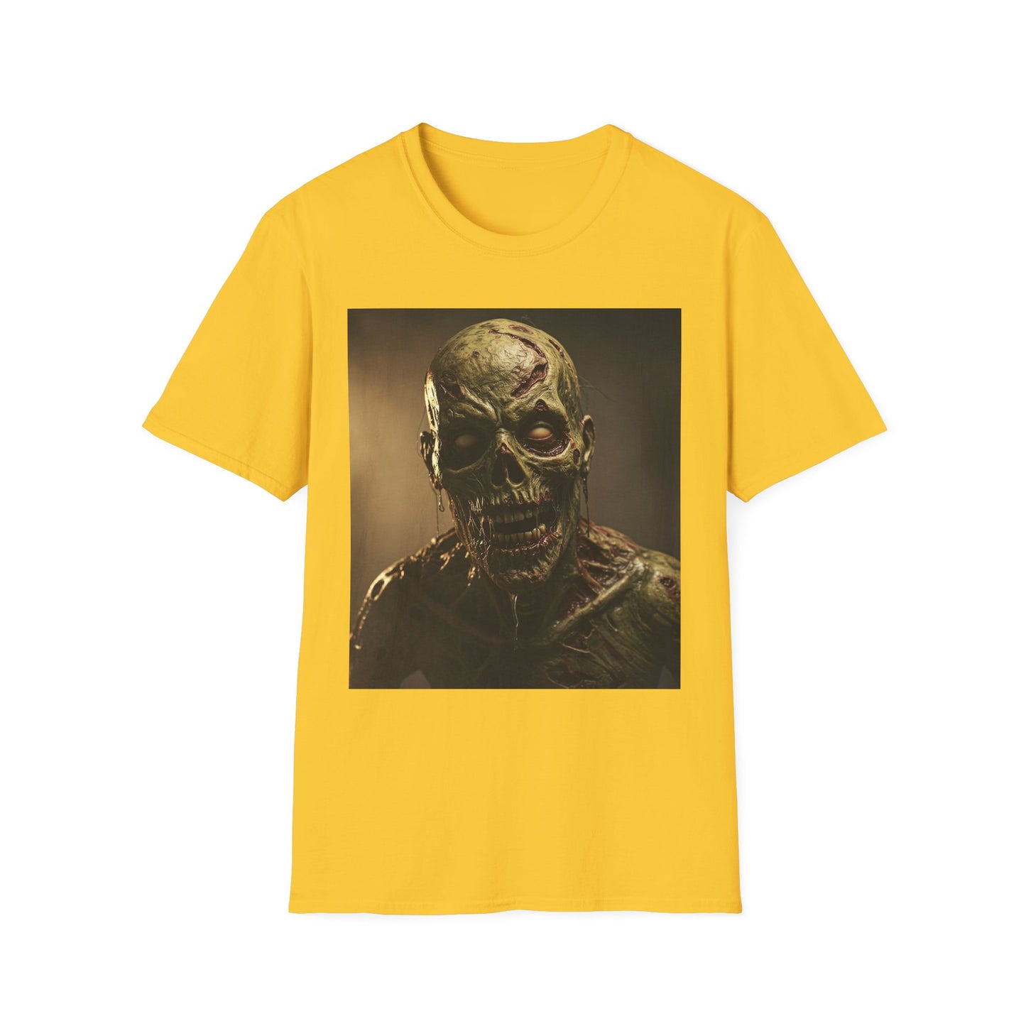 Apocalyptic Portrait Tee, bold, decaying zombie graphic